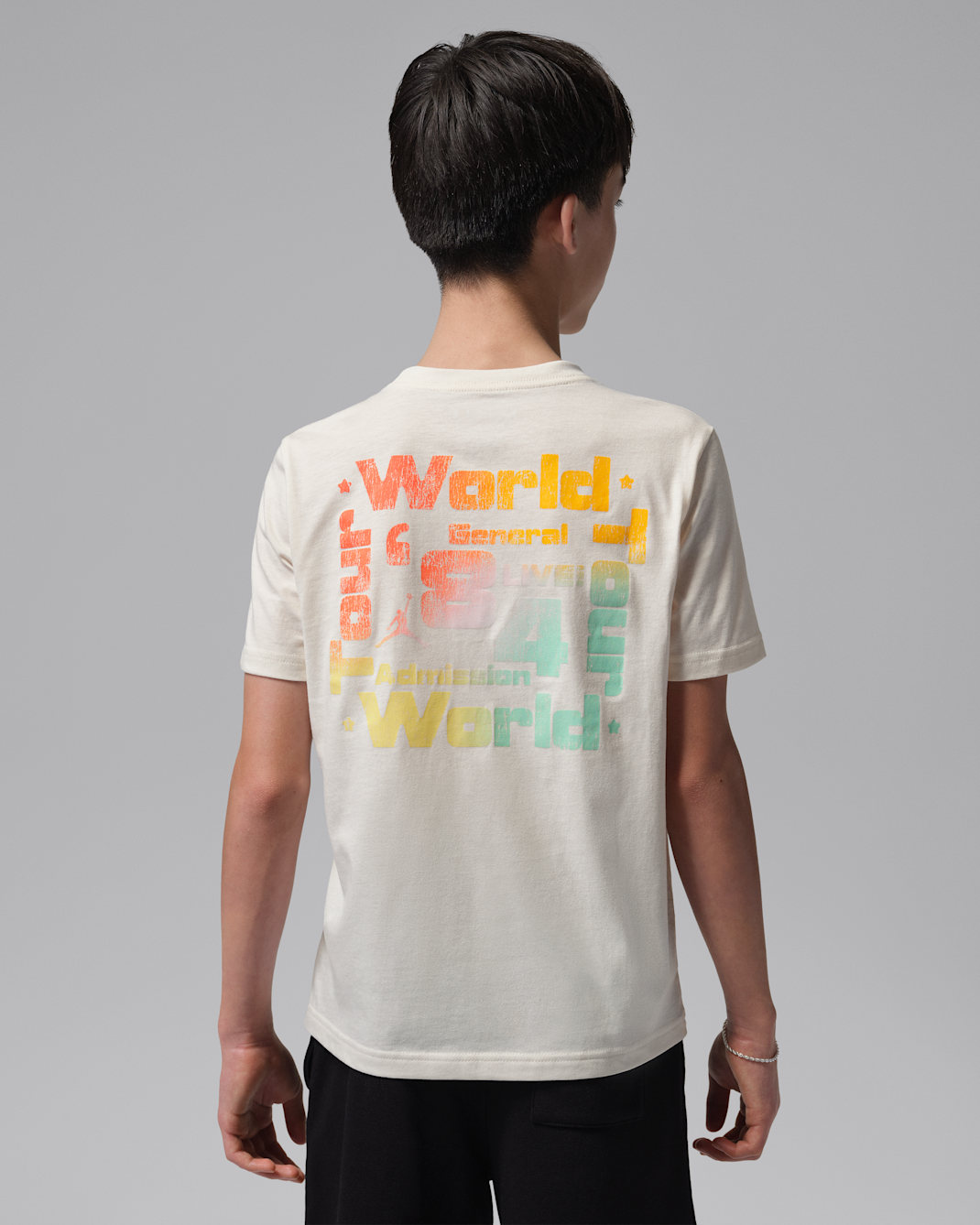 조던 주니어 월드 투어 티셔츠 - 페일 아이보리
