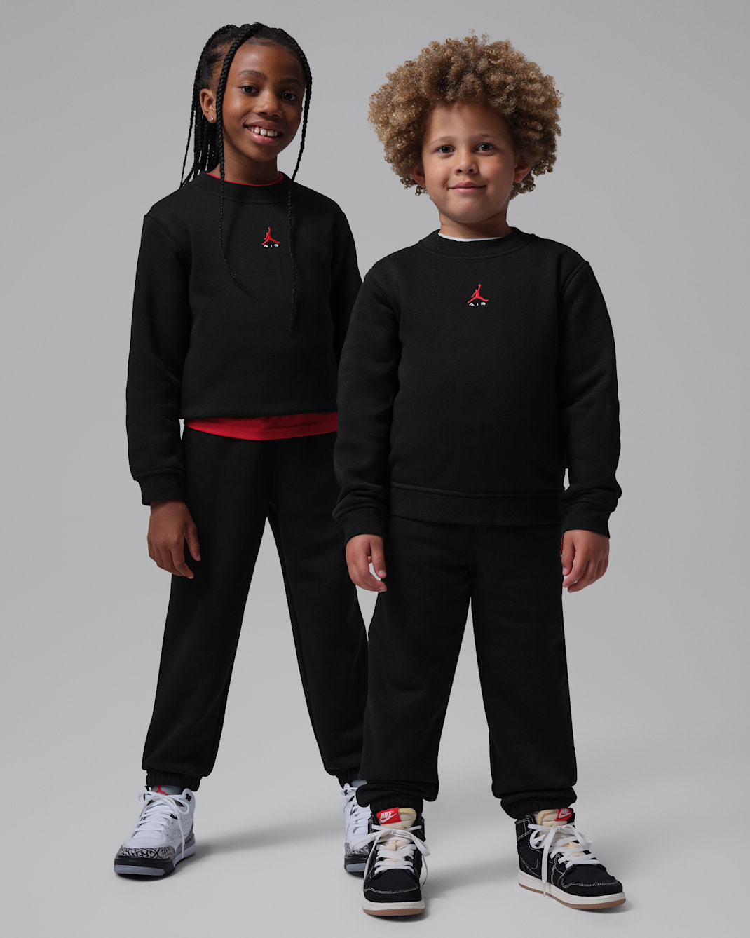Jordan Brooklyn Fleece Younger Kids' 2-Piece Crew Set - Black