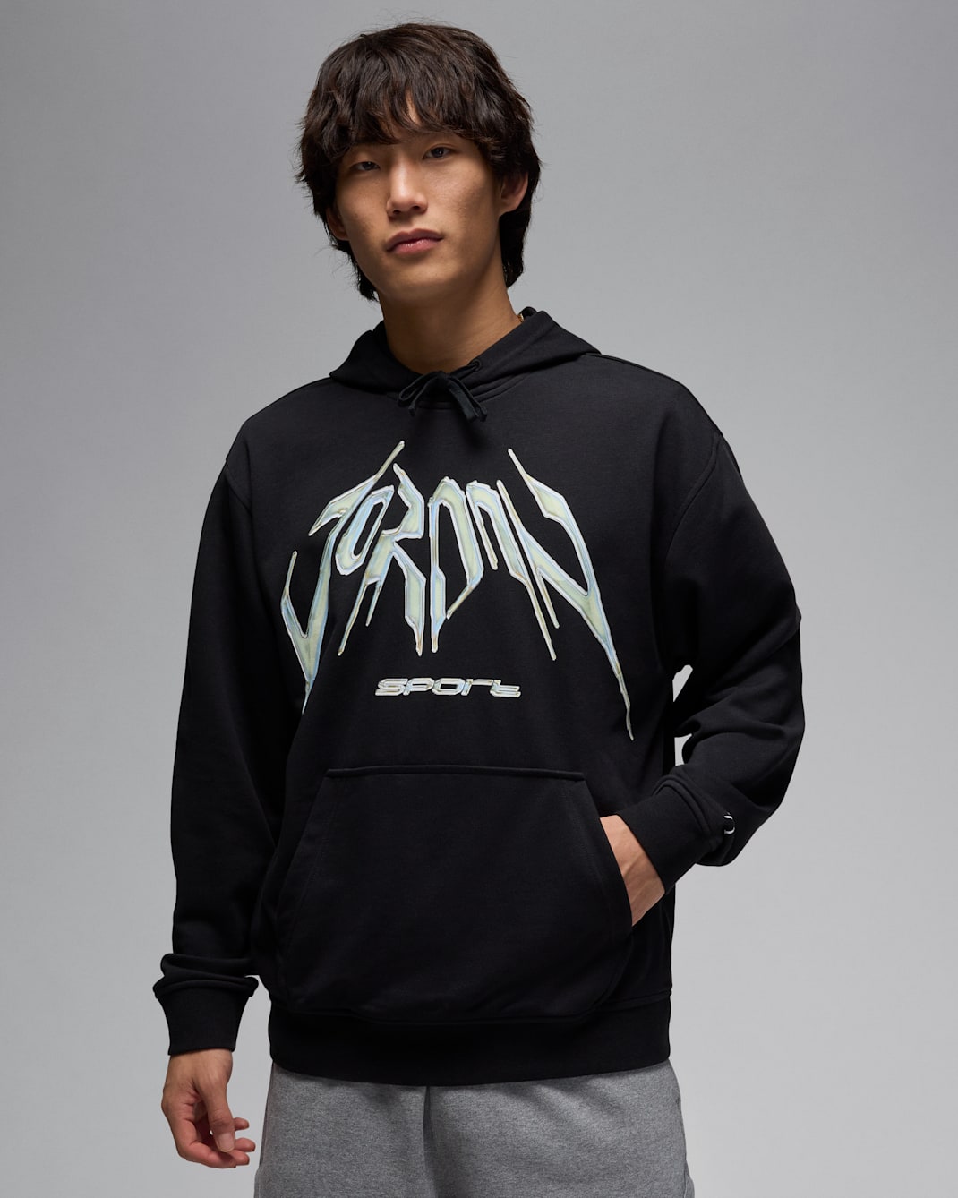 Jordan Sport Crossover Men's Dri-FIT Pullover Fleece Hoodie - Black/White