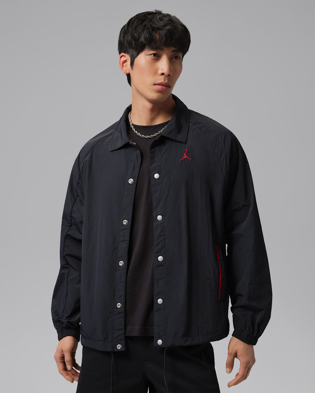 Chamarra ligera para hombre Jordan Brooklyn - Negro/Rojo gimnasio
