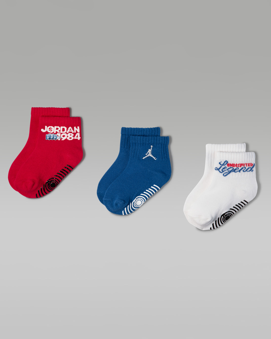 Jordan Infant/Toddler Americana Gripper Socks (3 Pairs) - University Red