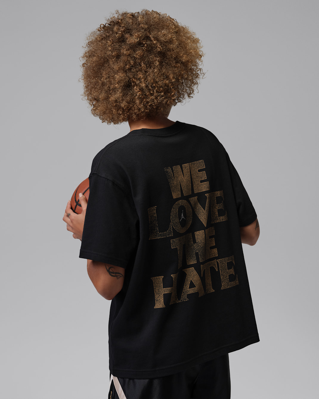 Jordan Sport Women's Dri-FIT Graphic T-Shirt - Black/Metallic Gold/White