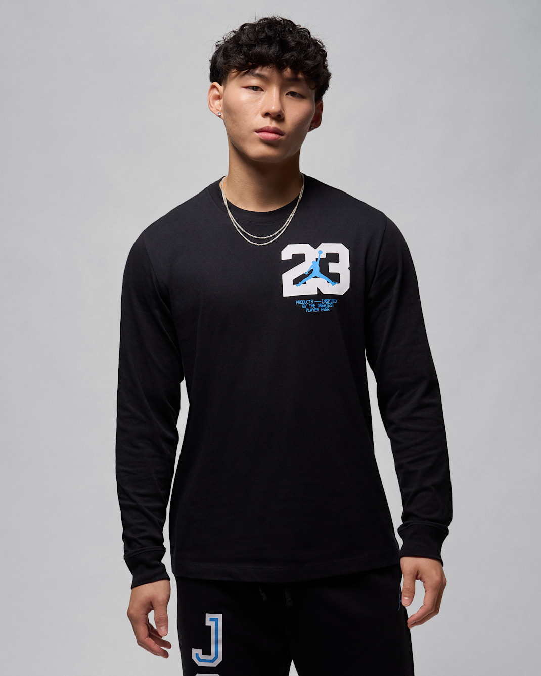 Jordan Sport Men's Long-Sleeve T-Shirt - Black/Legend Blue