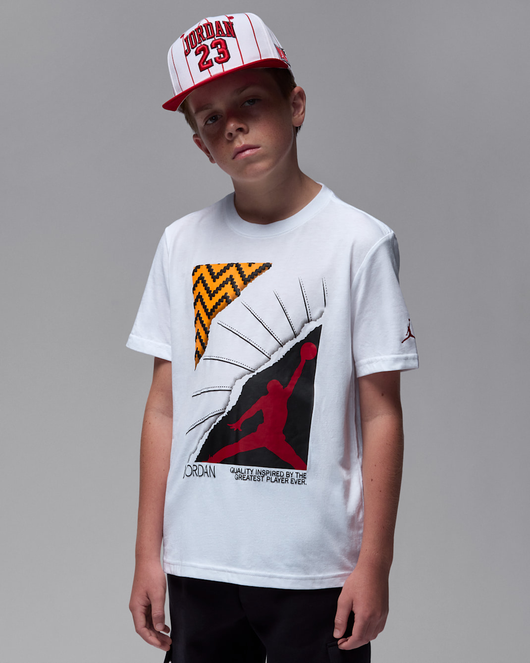 Playera '24 Retro Taxi para niños talla grande Jordan - Blanco