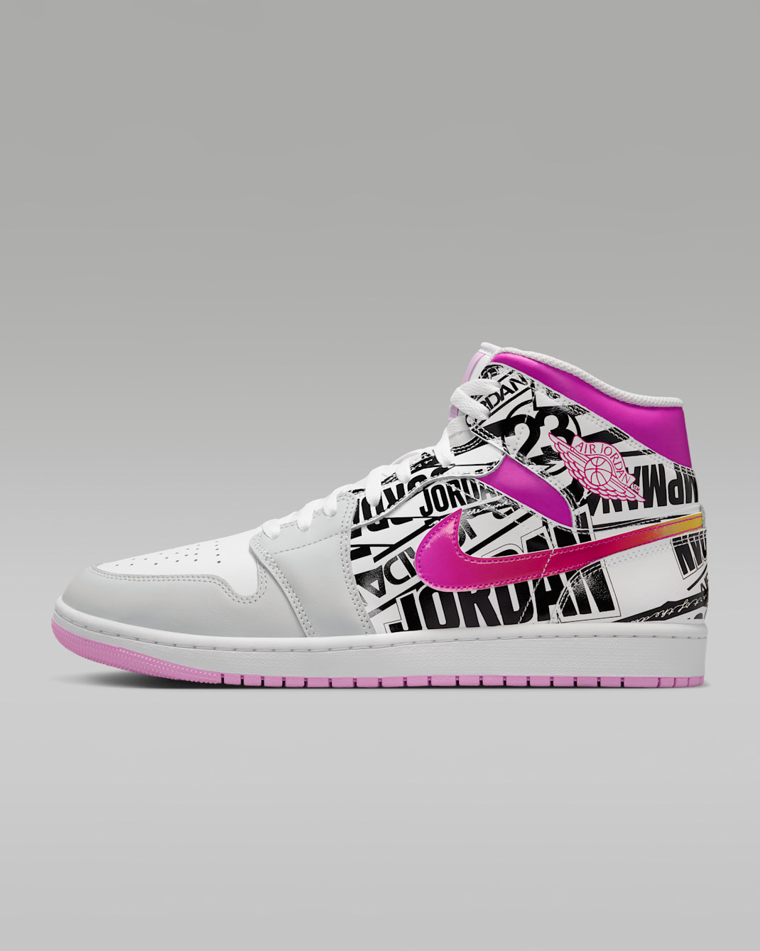 Air Jordan 1 Mid SE Men's Shoes - Off White/University Red/Fire Pink