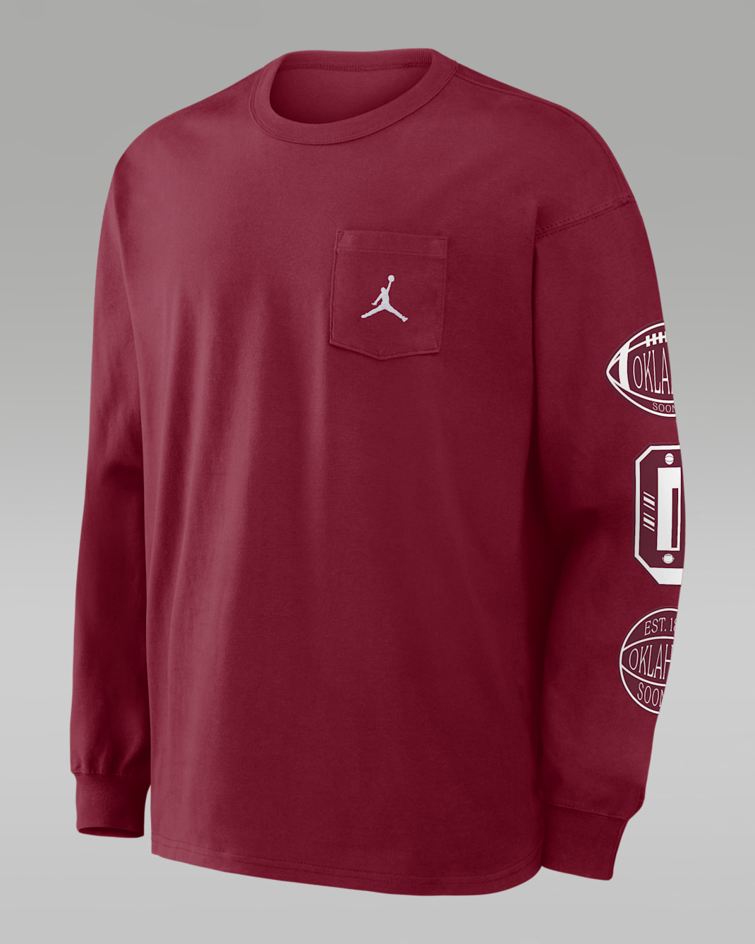 Oklahoma Academic Max90 Pocket Men's Jordan Brand College Long-Sleeve T-Shirt - Crimson