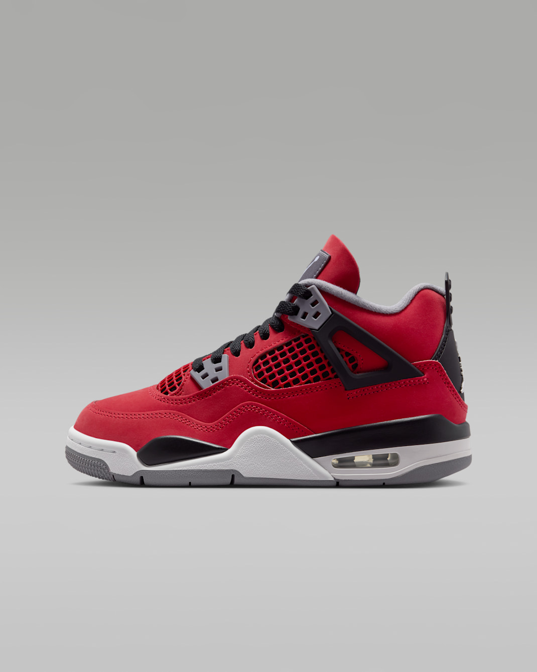 Air Jordan 4 Retro Big Kids' Shoes - Fire Red/Black/Cement Grey/White