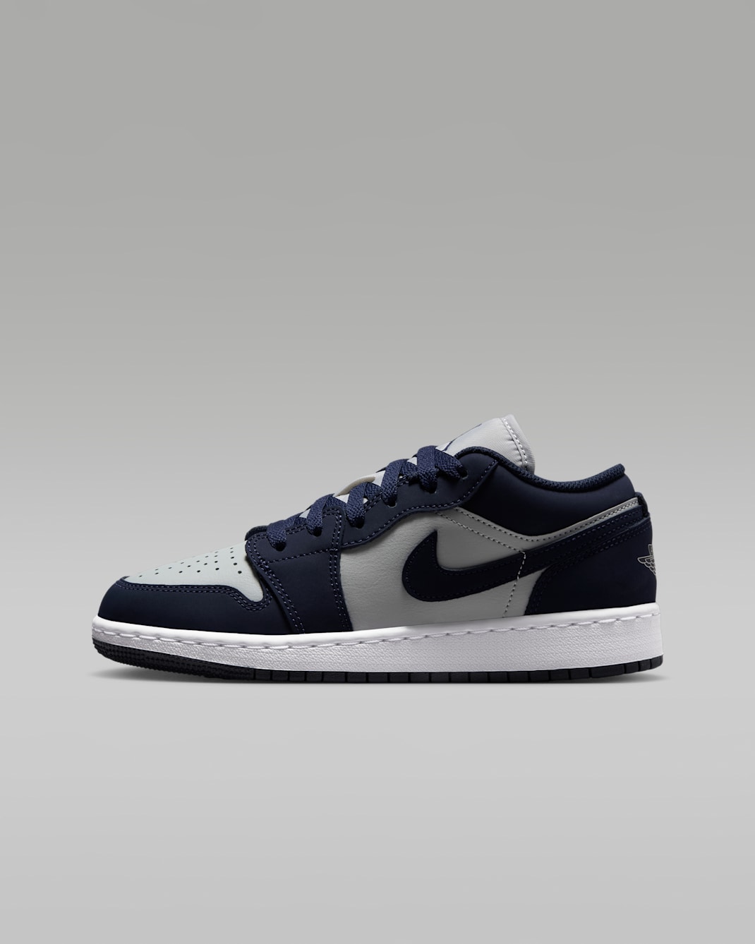 Chaussure Air Jordan 1 Low pour pré-ado - Obsidian/Grey Fog/Pink Foam/Obsidian