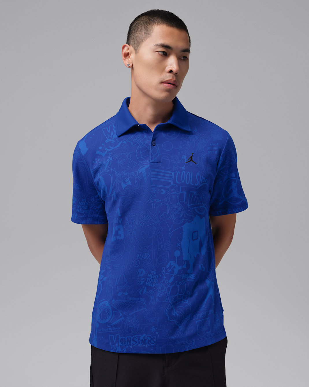 Jordan Dri-FIT Space Jam Men's Printed Golf Polo - Deep Royal Blue/Black