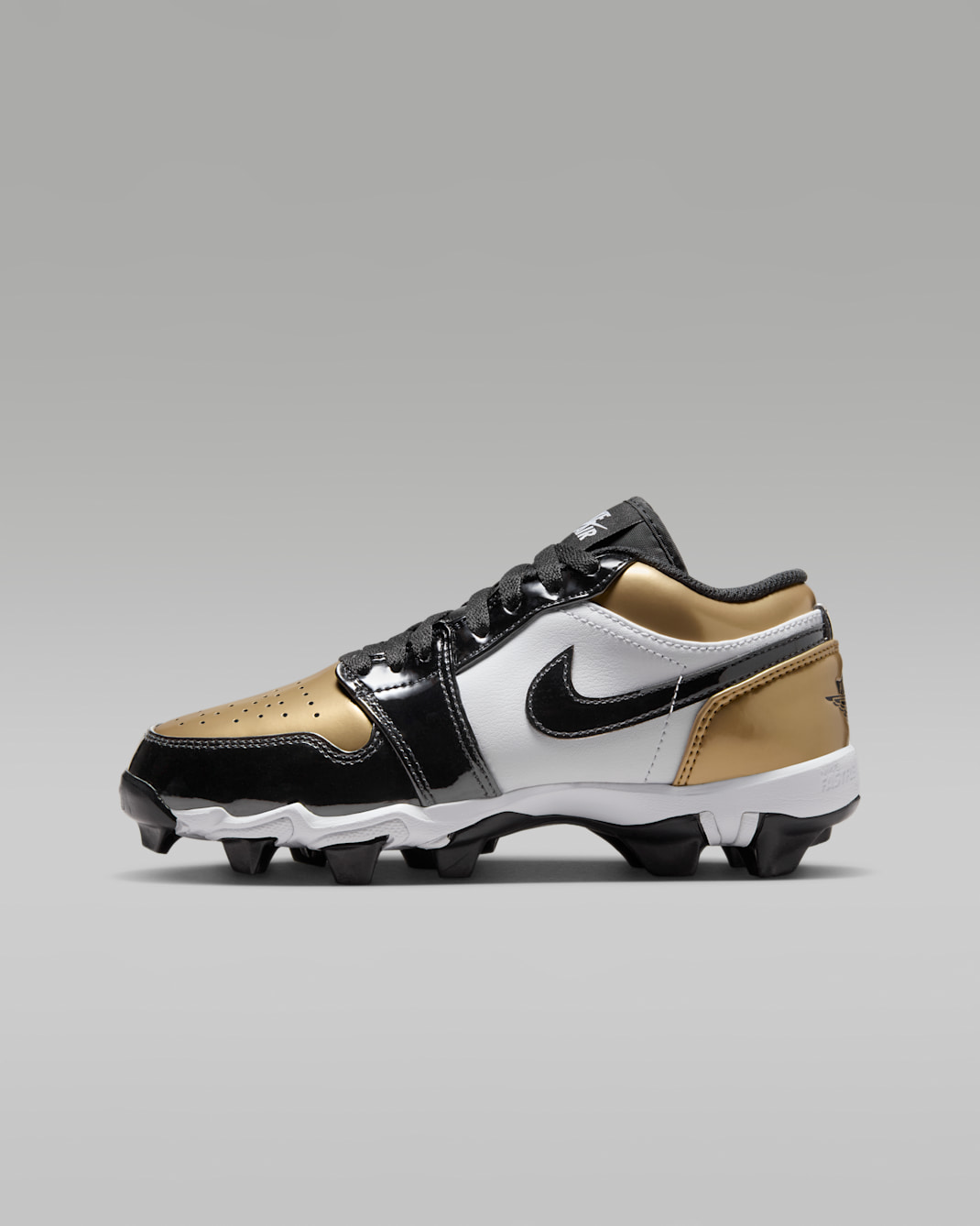 Jordan 1 Low Little/Big Kids' Cleats - Metallic Gold/White/Black