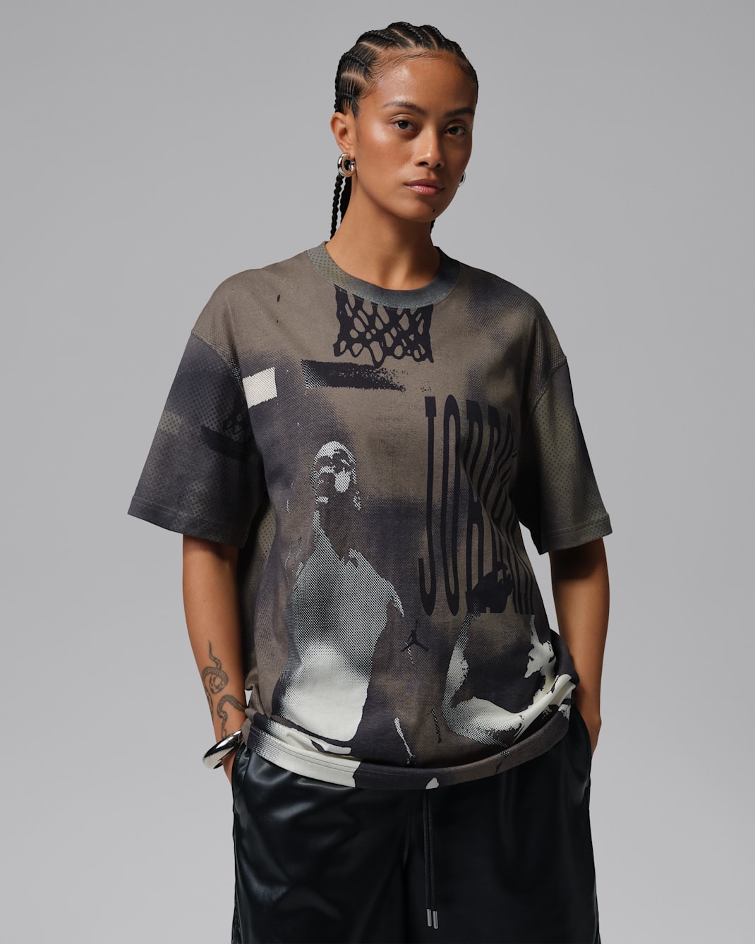 Jordan Flight Women's Oversized Graphic T-Shirt - Black/Black