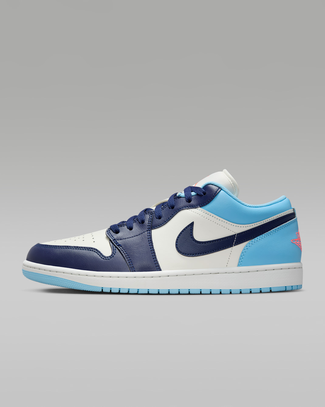 Air Jordan 1 Low Men's Shoes - Sail/Blue Chill/Hot Lava/Blue Void