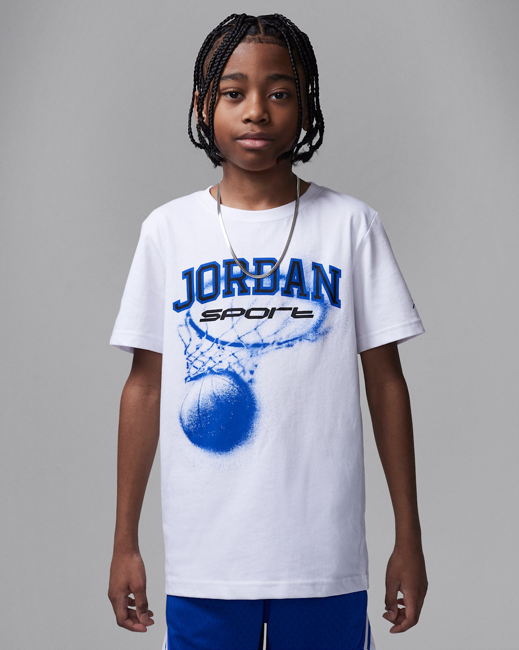 Jordan Dri-FIT Sport Big Kids' Hoop T-Shirt - White