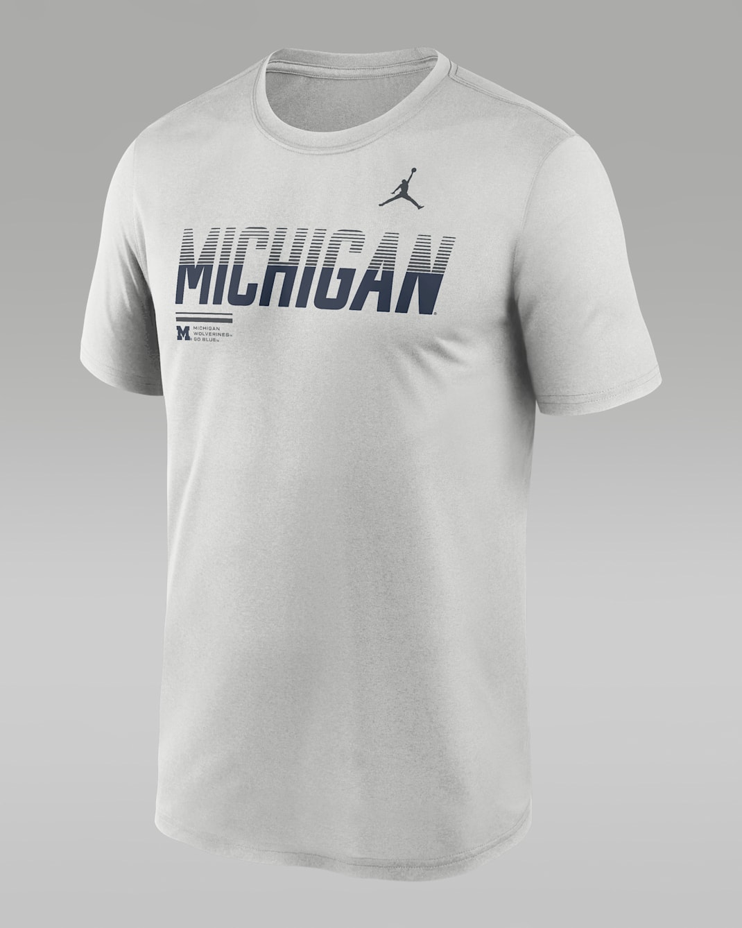 Playera universitaria marca Jordan Dri-FIT para hombre Michigan Sideline Legend - Gris
