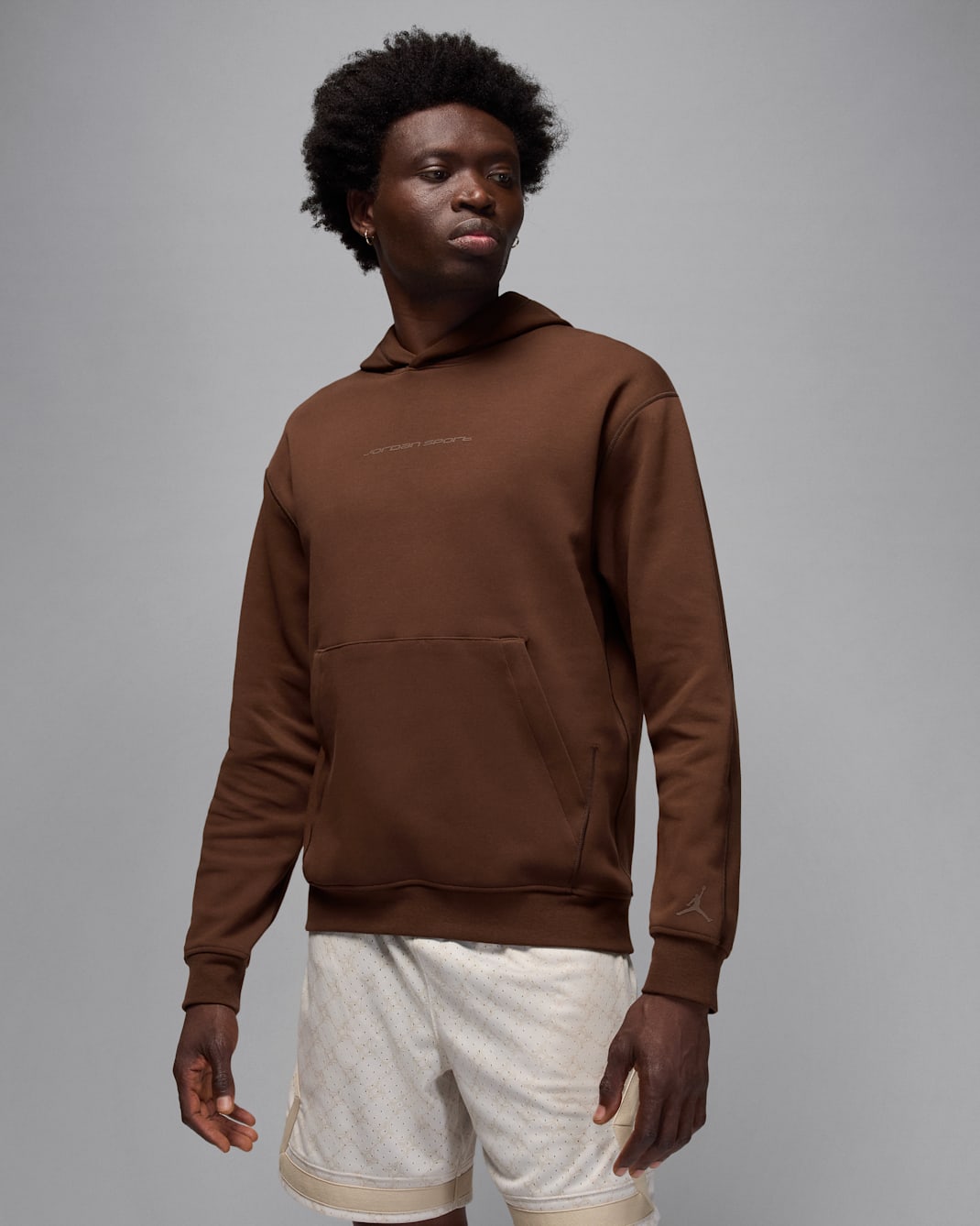 Jordan Sport Hoop Fleece Men's Dri-FIT Pullover Hoodie - Cacao Wow/Black/Cacao Wow