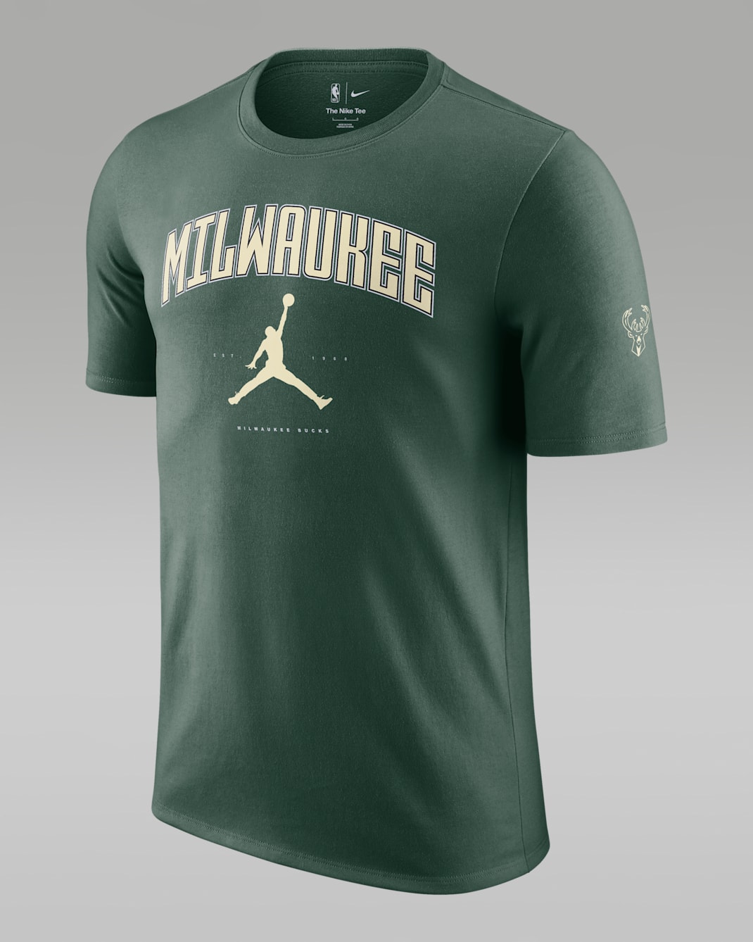 Playera Jordan de la NBA para hombre Milwaukee Bucks Essential - Abeto