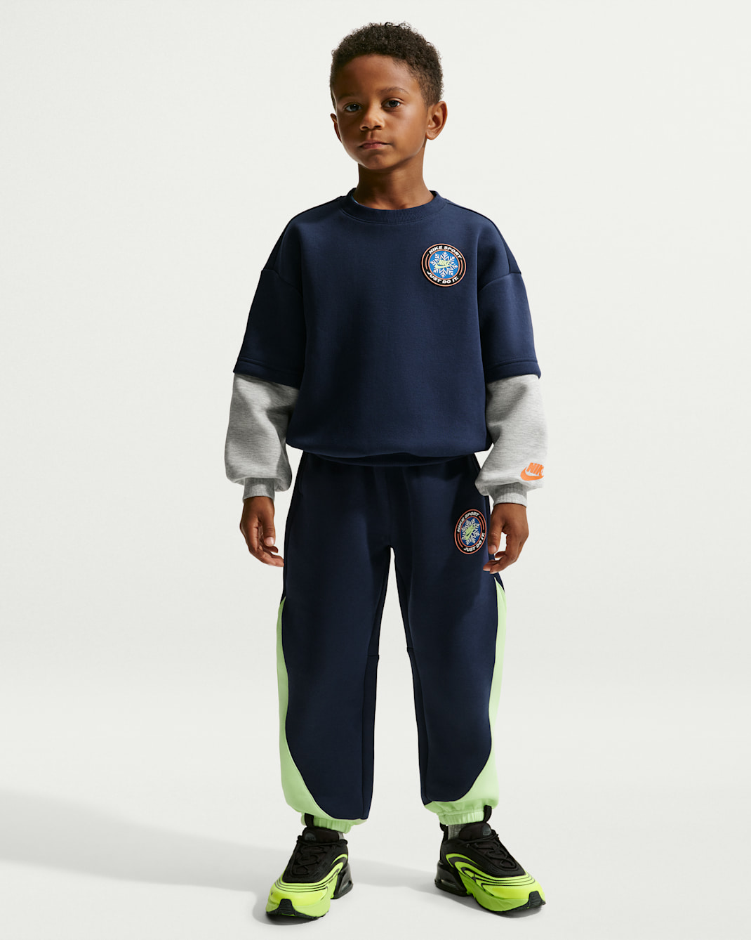 Jordan Toddler Holiday Printed Half-Zip and Pants Set - Midnight Spruce