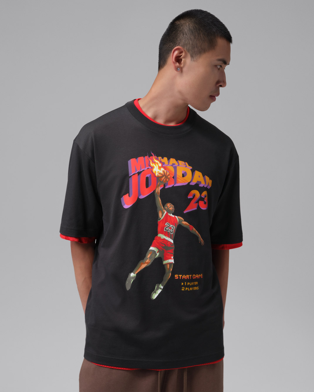 เสื้อยืดลายกราฟิกผู้ชาย Jordan Brooklyn - Off Noir