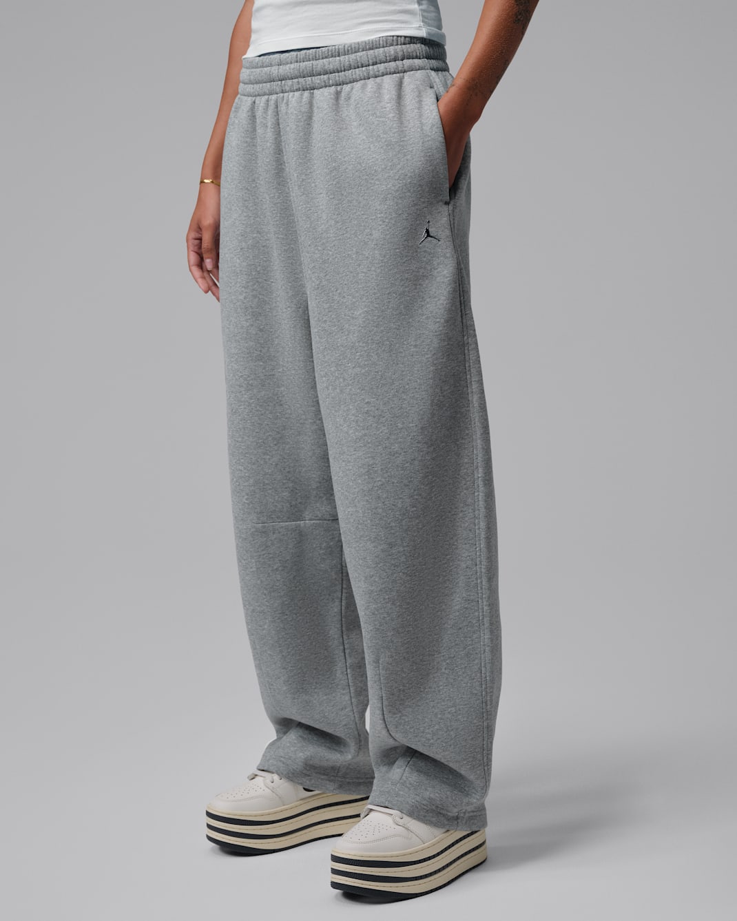 Jordan Brooklyn Women's Wide-Leg Trousers - Dark Grey Heather