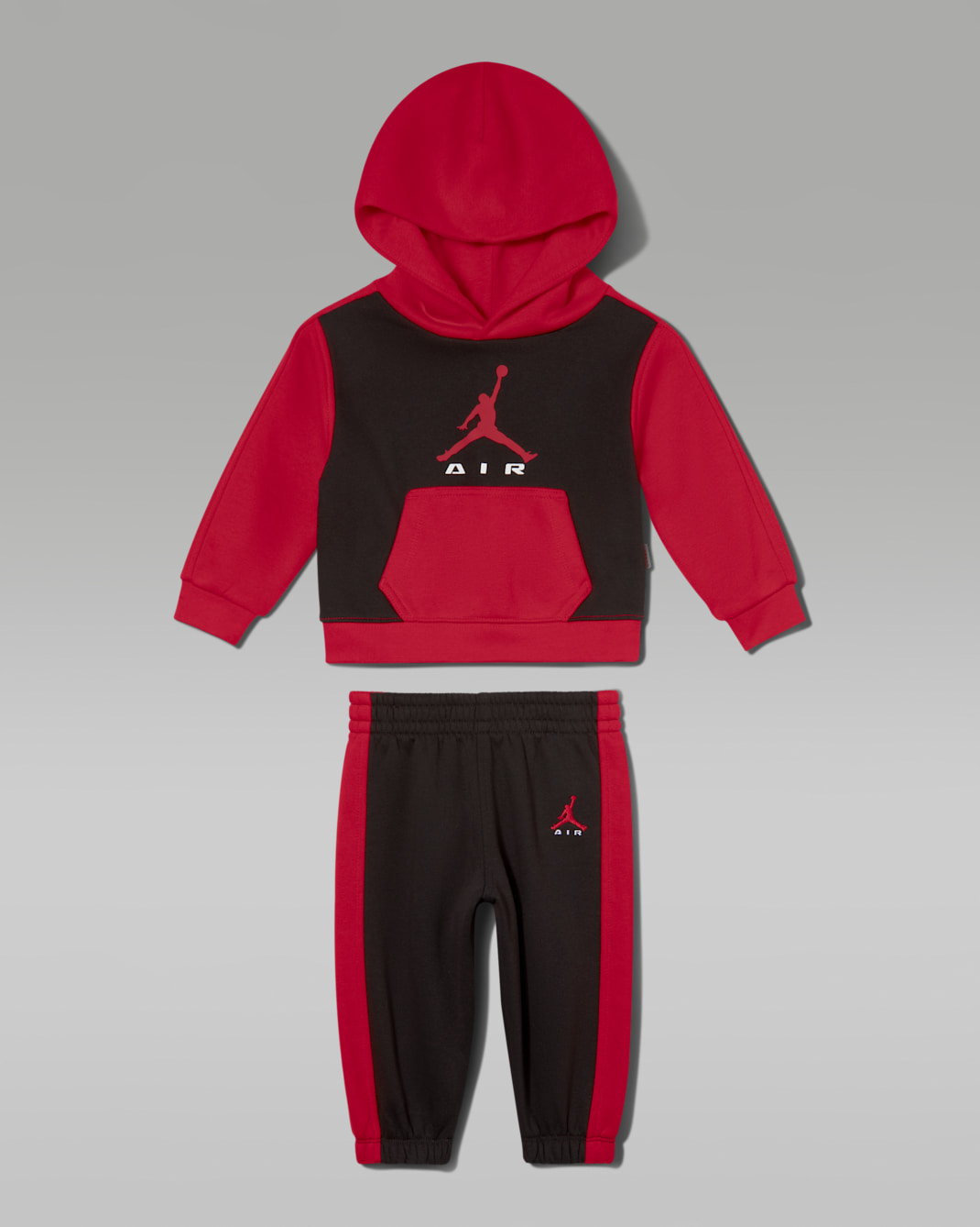 Jordan Air tweedelige hoodieset voor peuters - University Red/Zwart