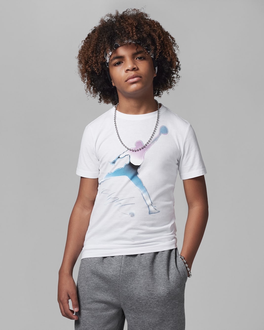 T-shirt Jordan Flight Chrome Graphic Tee – Ragazzi - Bianco