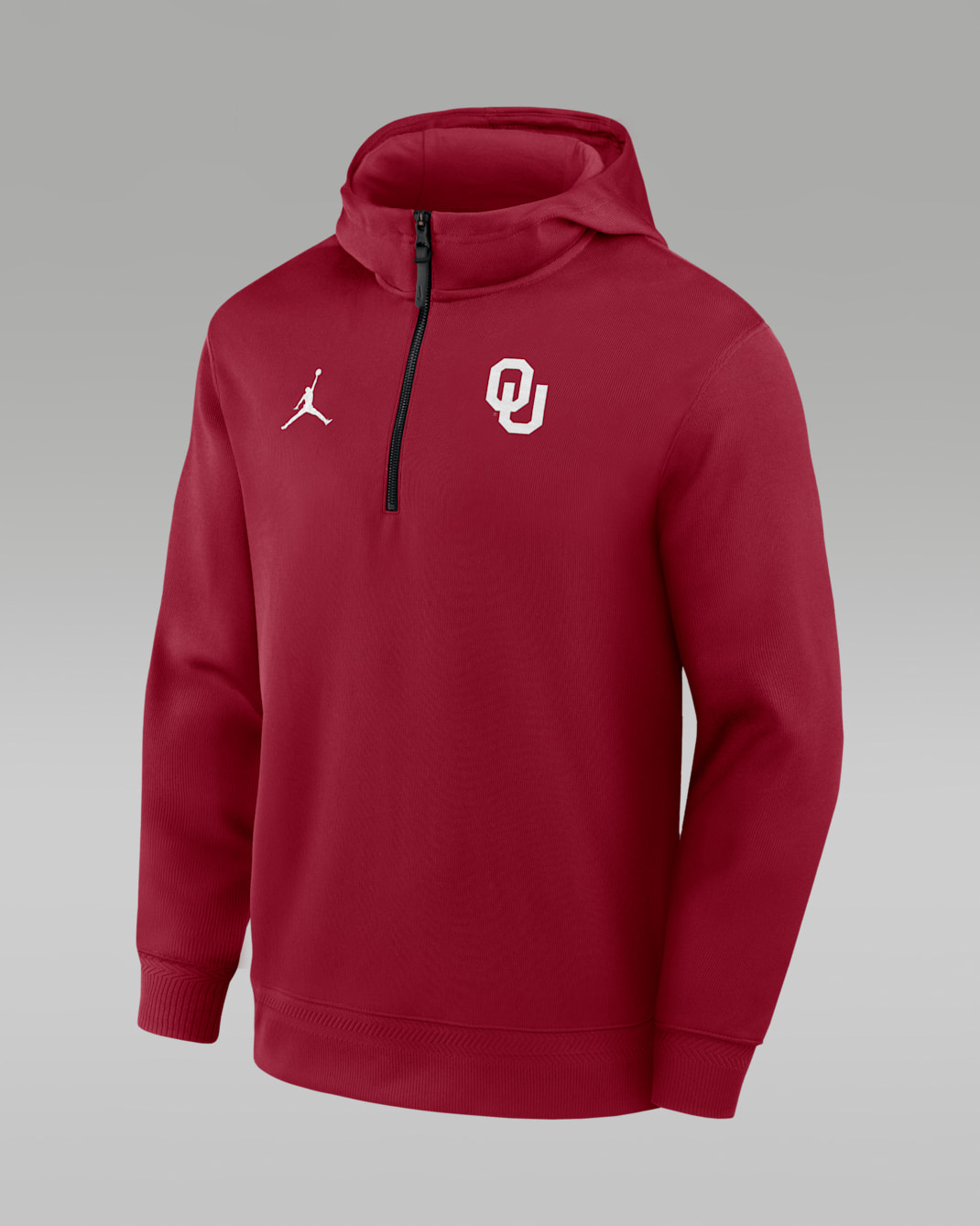 Oklahoma Coaches Premium Men's Jordan Brand Dri-FIT College 1/4-Zip Hoodie - Team Crimson