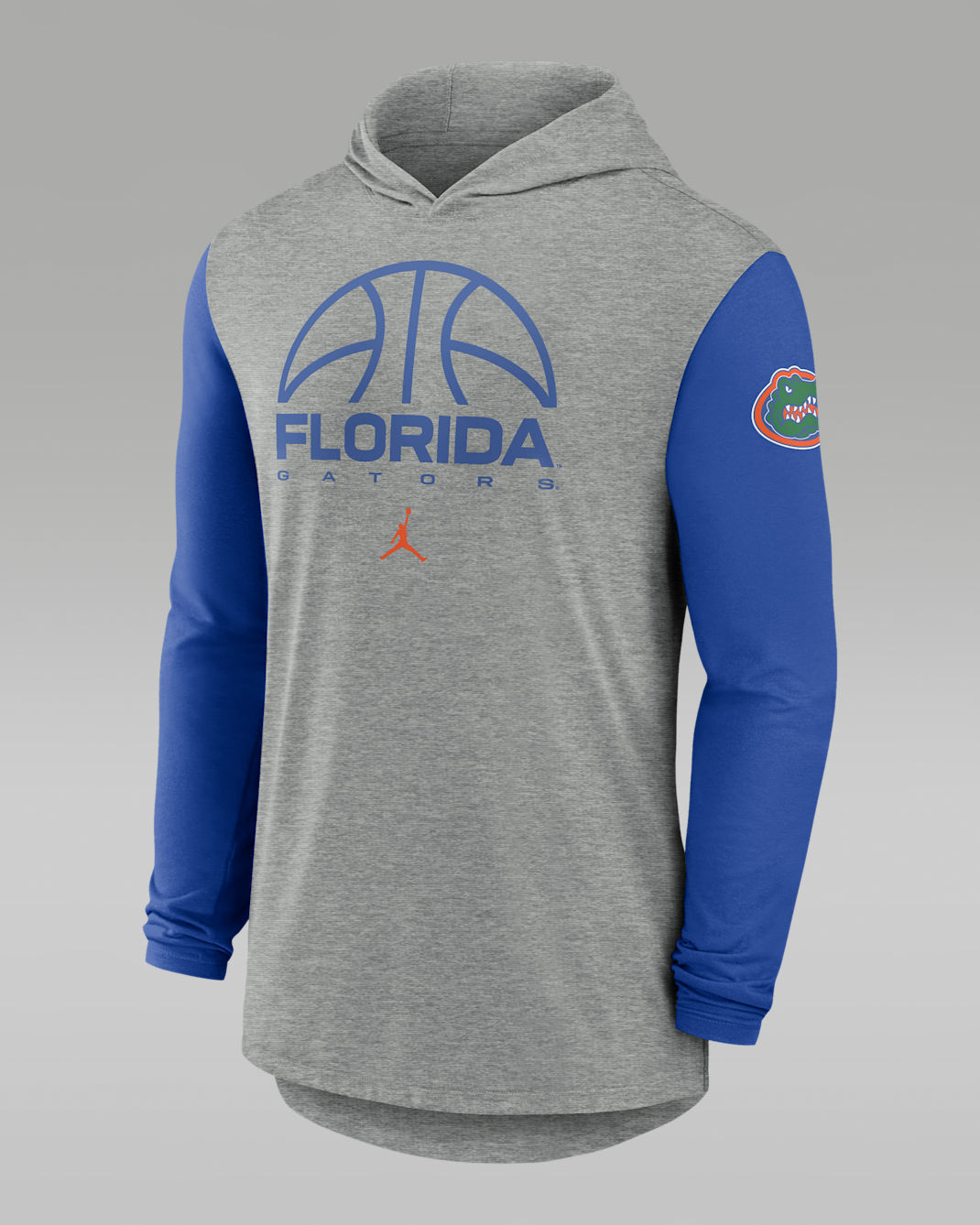 Florida Basketball Men's Jordan Brand Dri-FIT College Long-Sleeve Hooded T-Shirt - Grey
