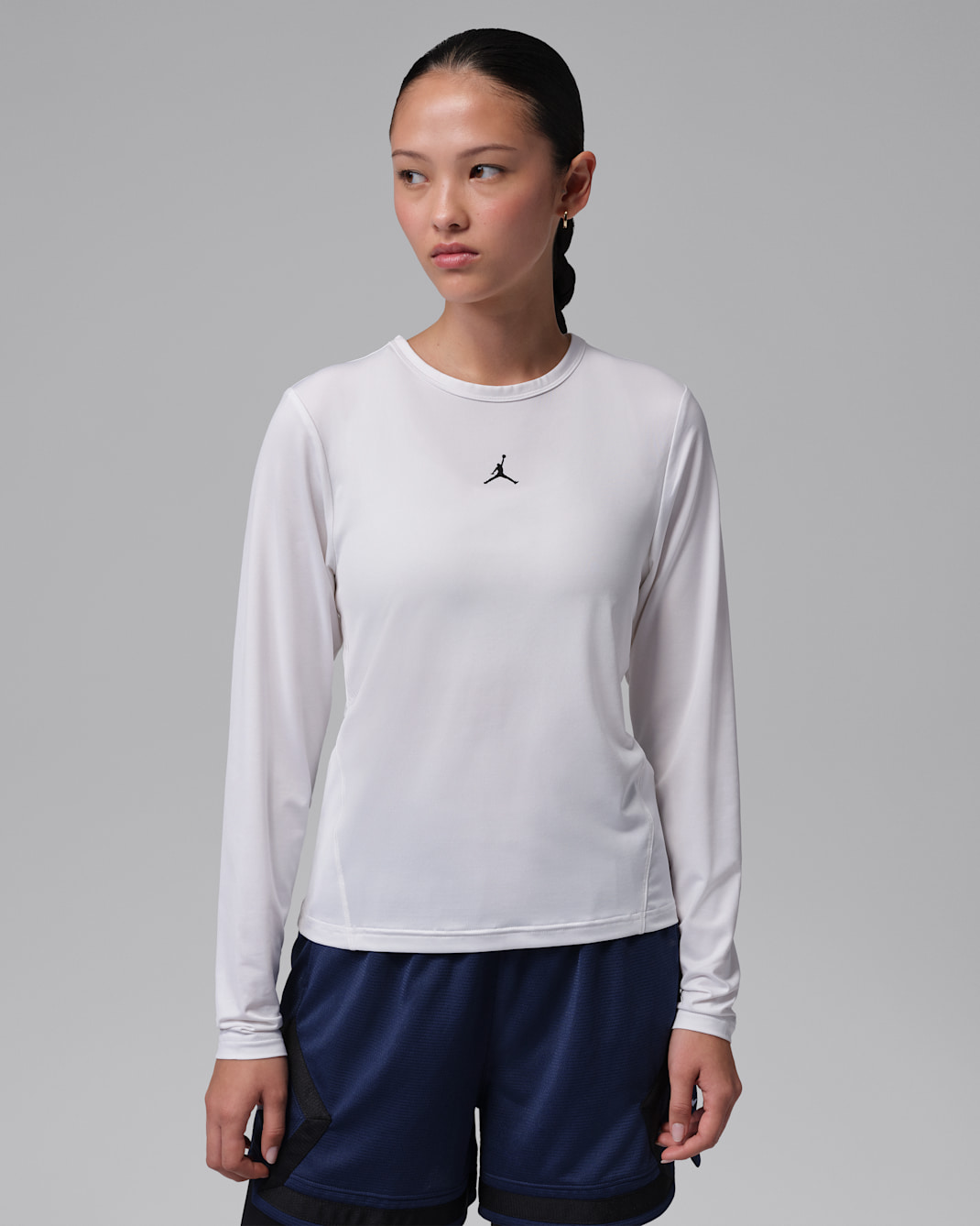 Jordan Sport Essentials Dri-FIT langermet overdel til dame - Hvit/Svart
