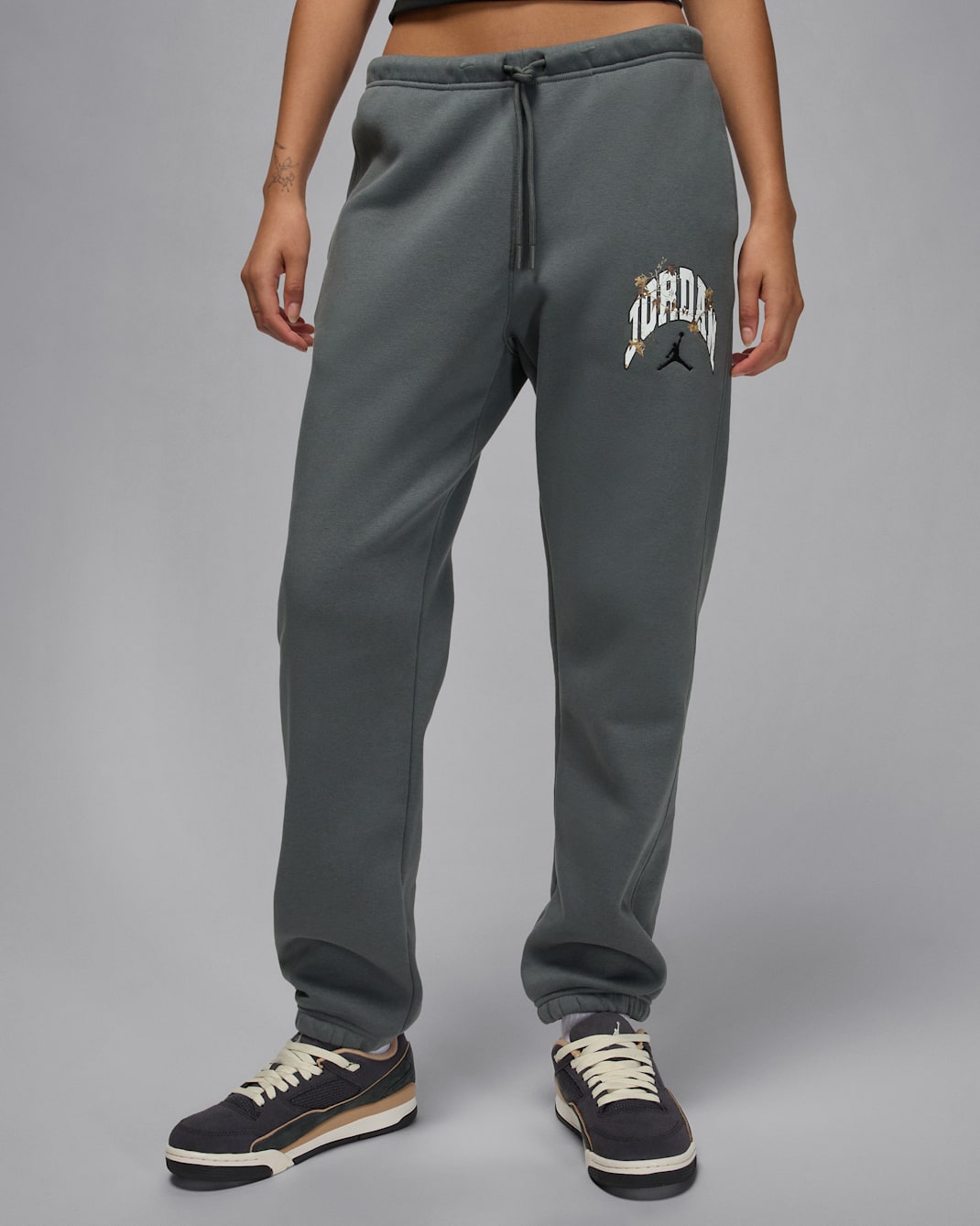 Jordan Brooklyn - Pantalons de teixit Fleece Realtree - Dona - Iron Grey/Negre