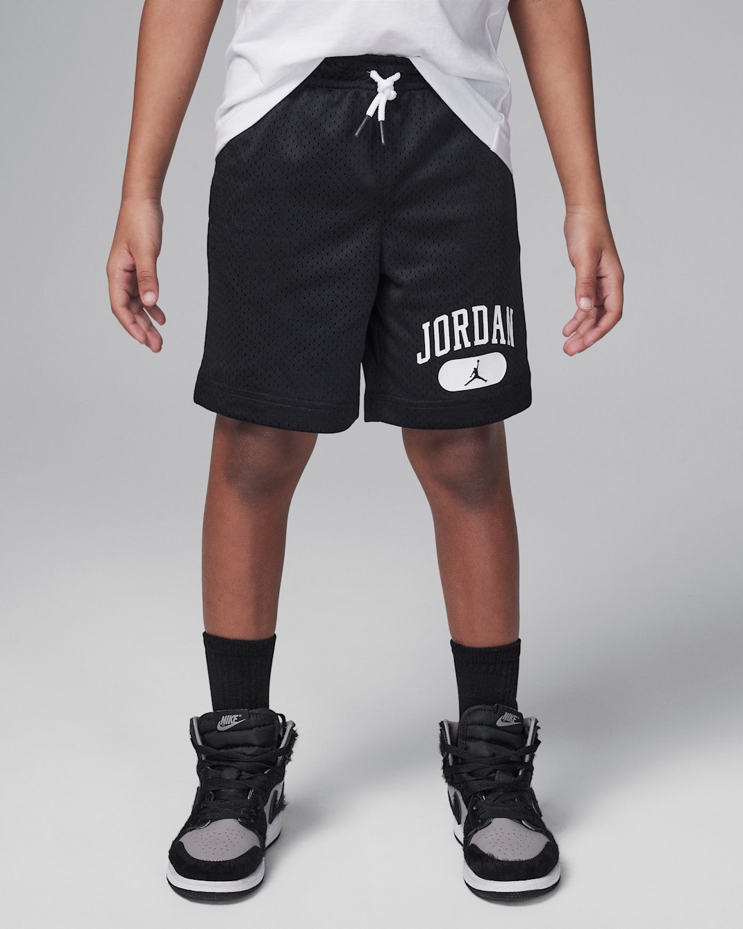 Shorts de malla para niños de talla pequeña PE Jordan - Negro