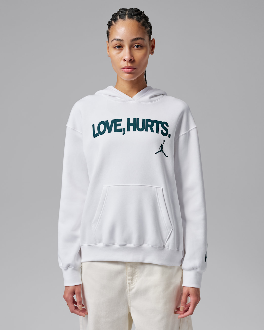 Sudadera con gorro de tejido Fleece para mujer Jalen Hurts - Blanco