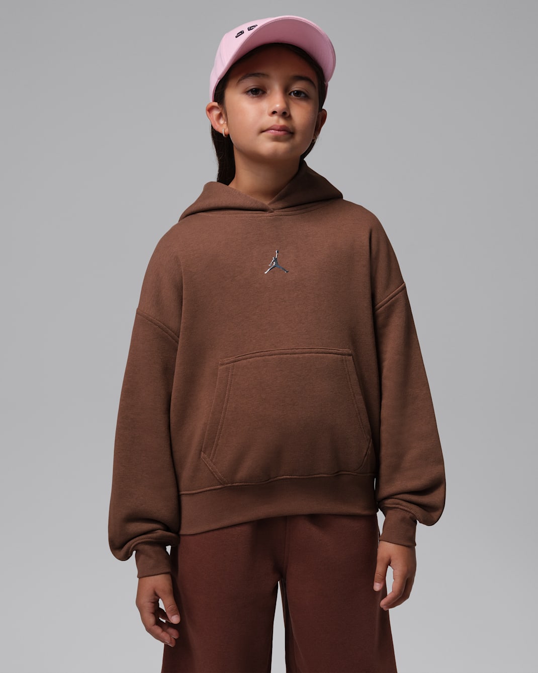 Jordan Brooklyn Fleece Big Kids' Pullover Hoodie - Fauna Brown