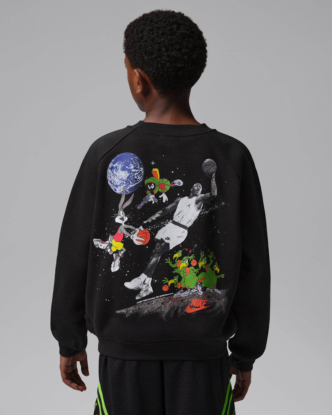 Jordan Dessuadora de coll rodó amb estampat Space Jam - Nen/a - Negre