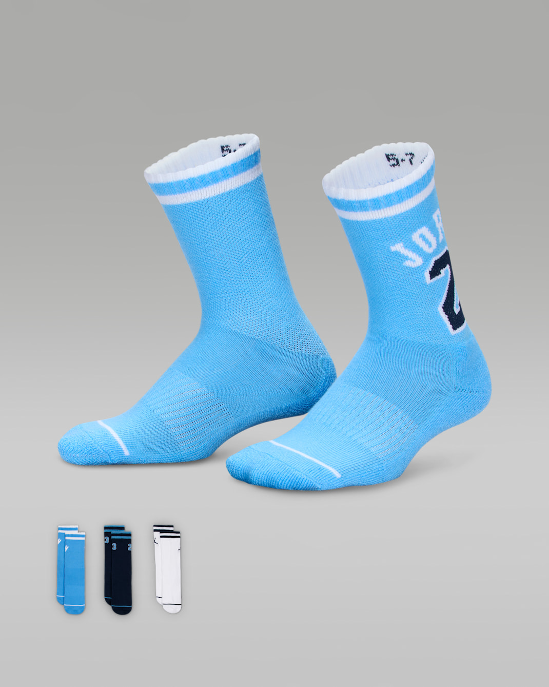 Calcetas universitarias de jersey para niños talla grande (3 pares) Jordan - Azul universitario