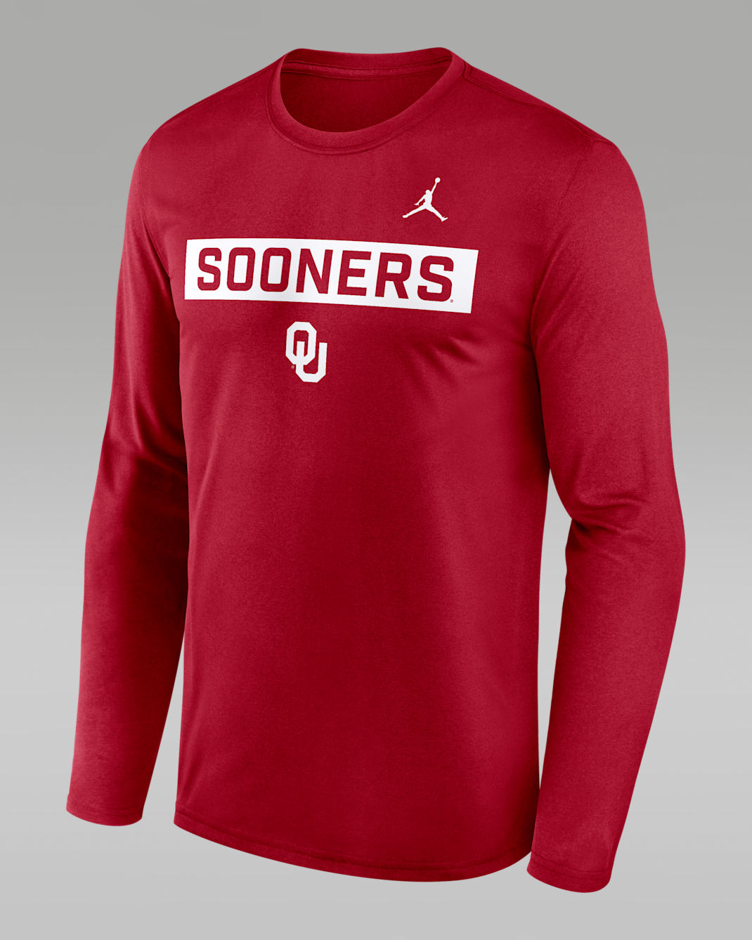 Oklahoma Primetime Legend 2-Hit Men's Jordan Brand Dri-FIT College Long-Sleeve T-Shirt - Crimson