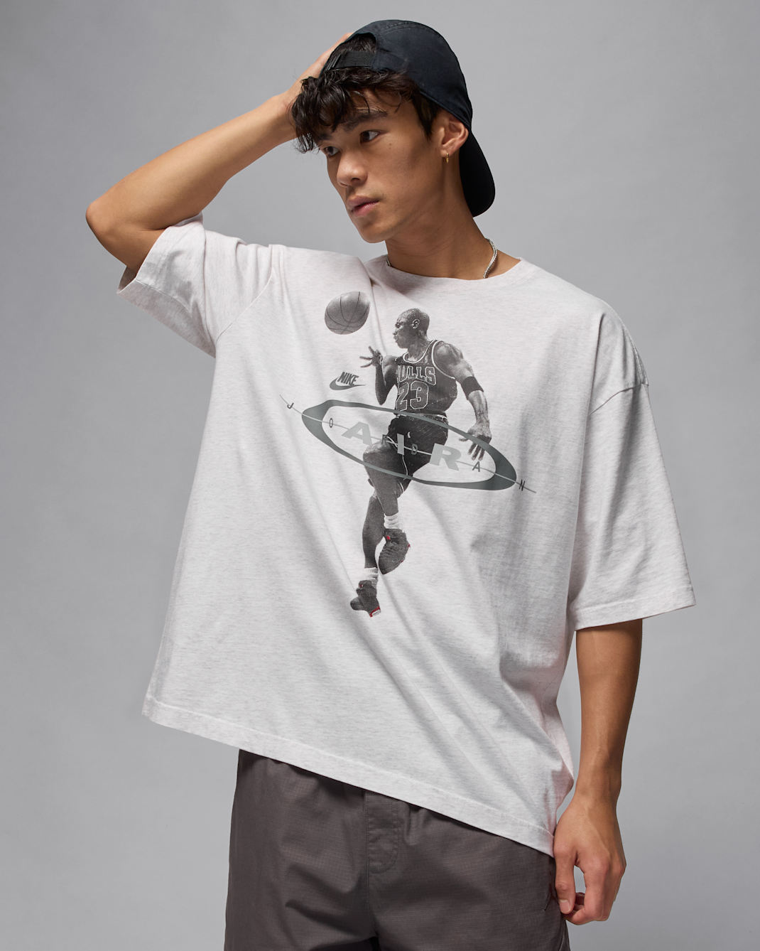 T-shirt Jordan Brooklyn pour homme - Birch Heather/Noir