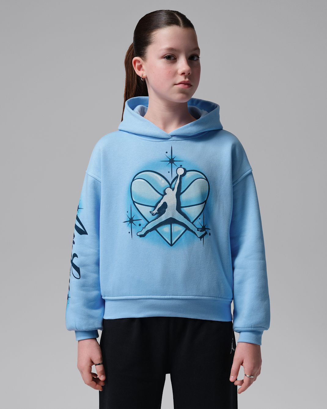 Jordan Big Kids' She's the Coldest Hoodie - Aluminum