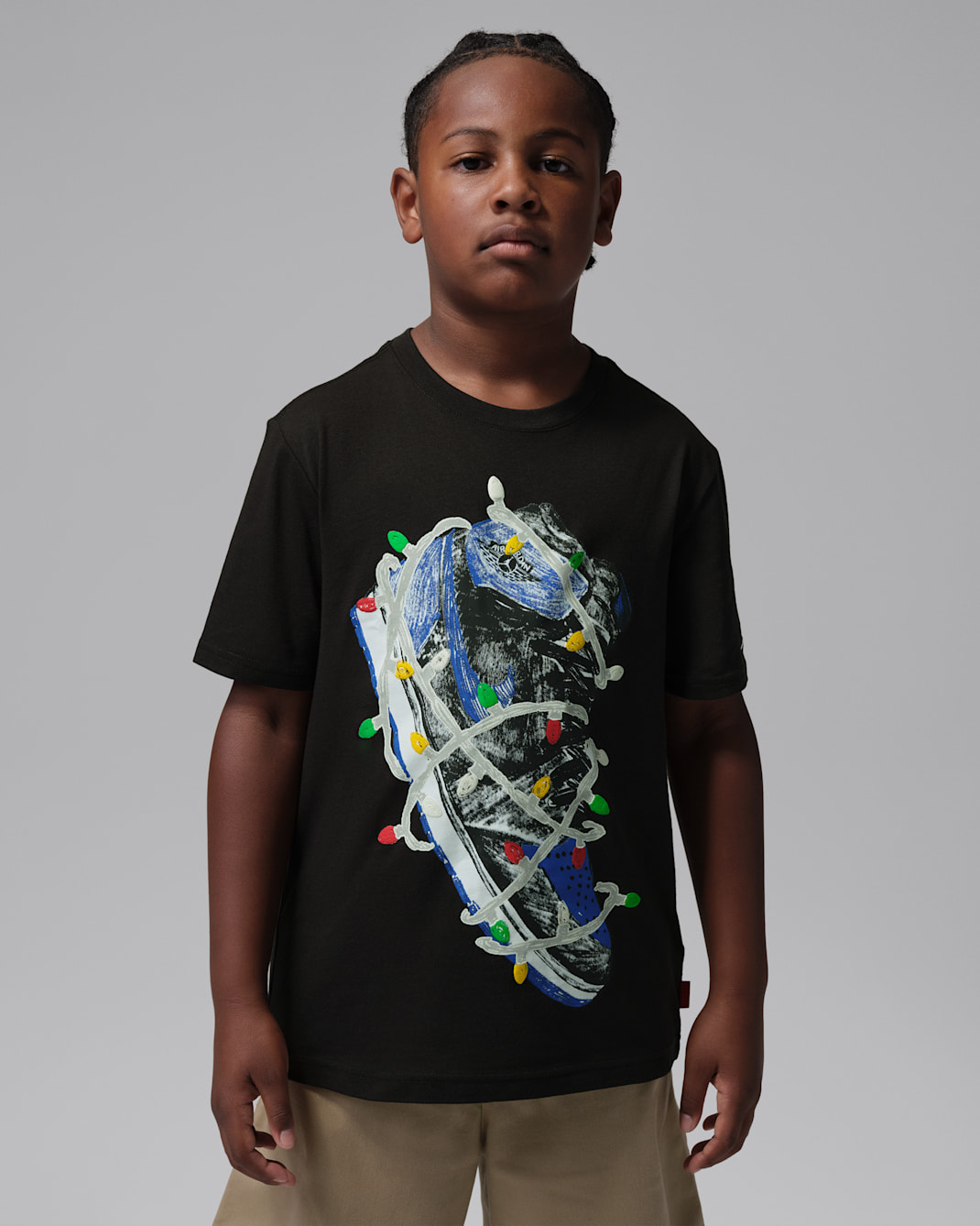 Jordan Big Kids' AJ1 T-Shirt - Black/Black/Gym Red