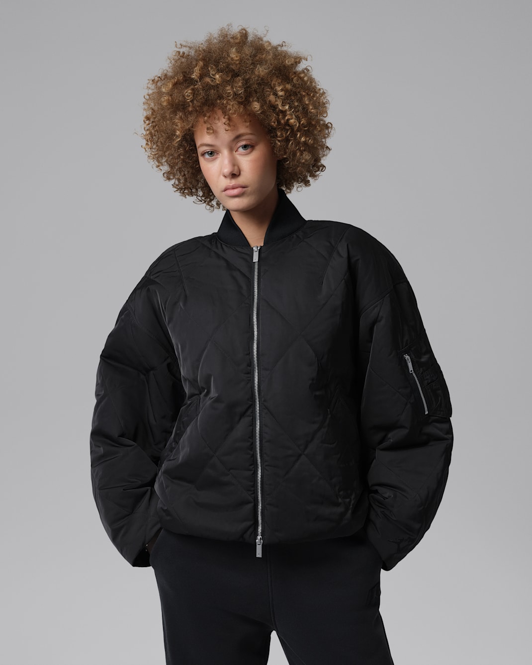 Jordan Flight gesteppte Renegade Jacke (Damen) - Schwarz/Schwarz/Schwarz