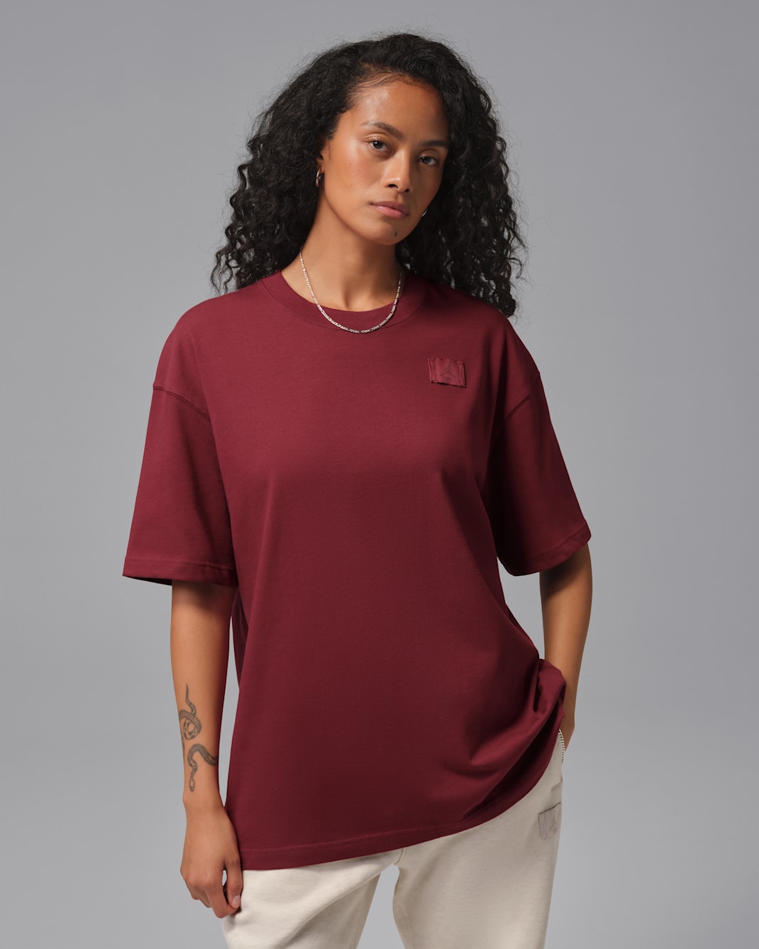 T-shirt oversize Jordan Flight Essentials pour femme - Team Red/Dark Team Red