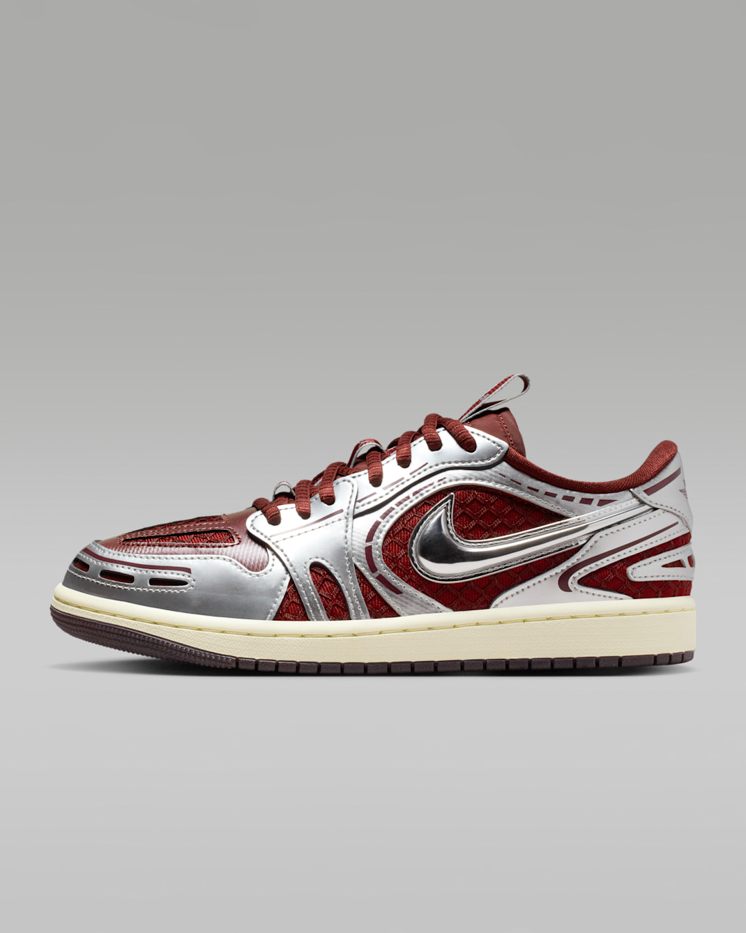 Air Jordan 1 Low Method of Make női cipő - Dark Team Red/Metallic Silver/Coconut Milk/Dark Team Red