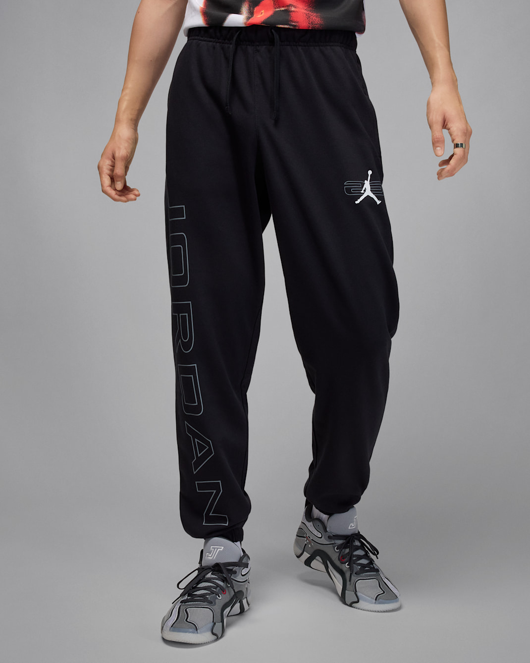 Jordan Sport Crossover Men's Fleece Trousers - Black/Smoke Grey/White