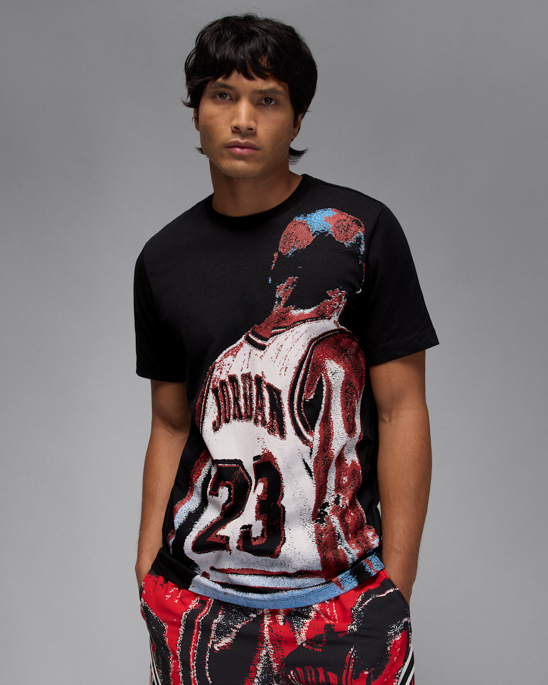 Playera para hombre Jordan Sport - Negro/Rojo universitario/Azul universitario/Vela