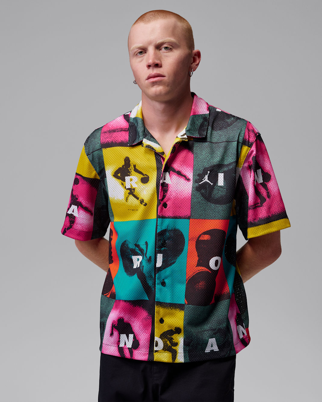 조던 브루클린 남성 그래픽 셔츠 - 화이트/화이트