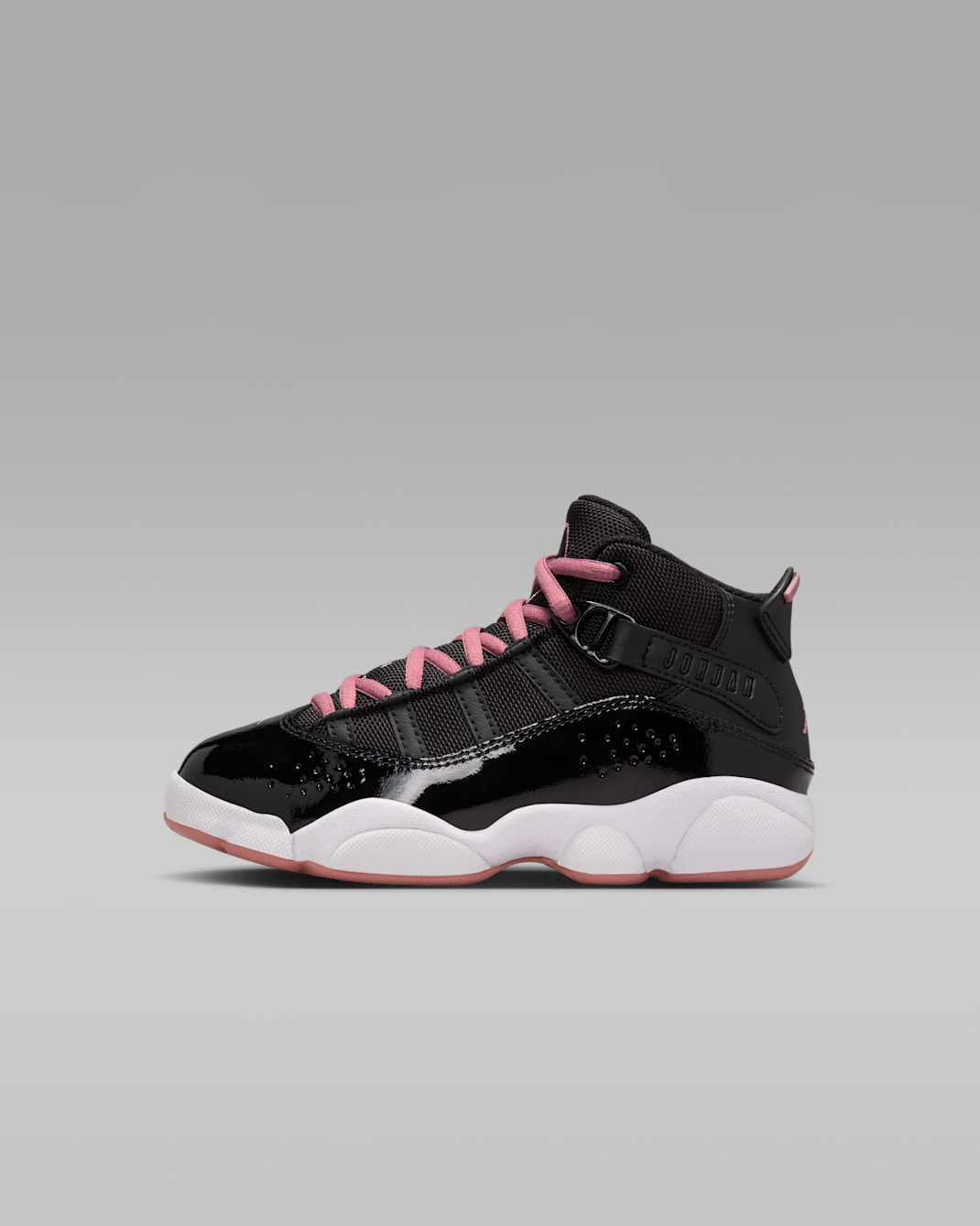 Jordan 6 Rings Little Kids' Shoes - Black/White/Anthracite/Rust Pink