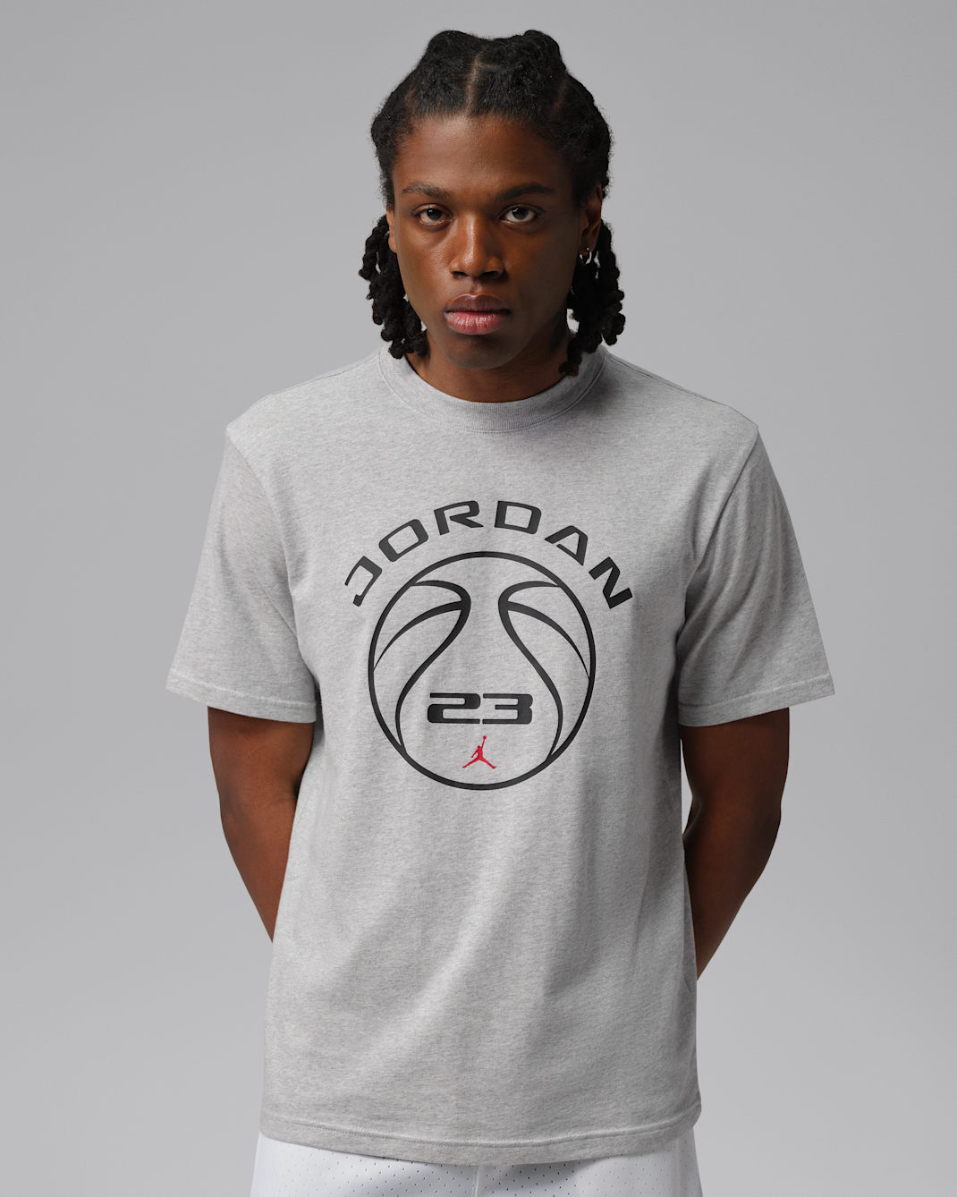 Playera Dri-FIT con gráfico para hombre Jordan Sport - Gris jaspeado/Rojo universitario