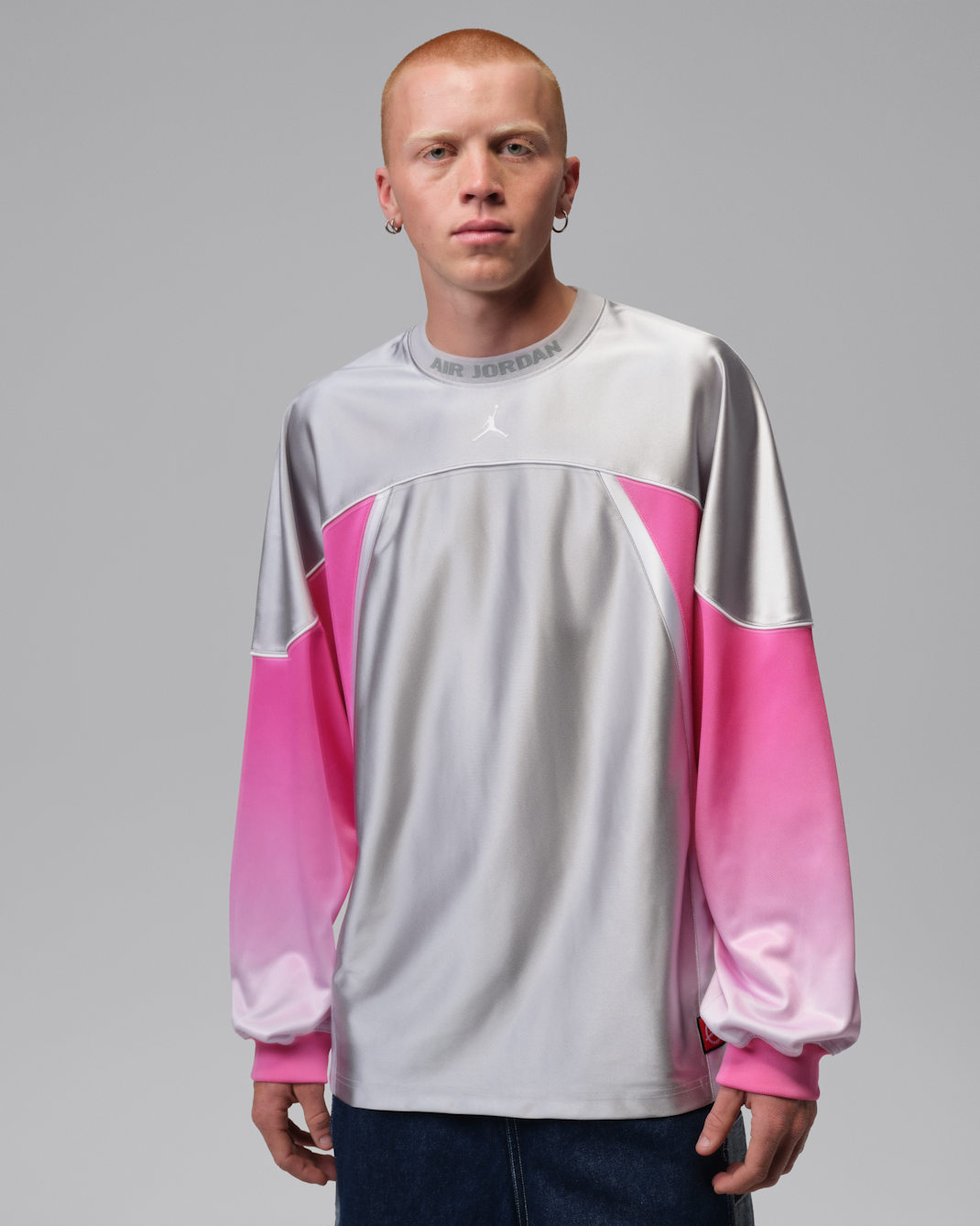 조던 플라이트 클럽 남성 저지 - 라이트 스모크 그레이/화이트