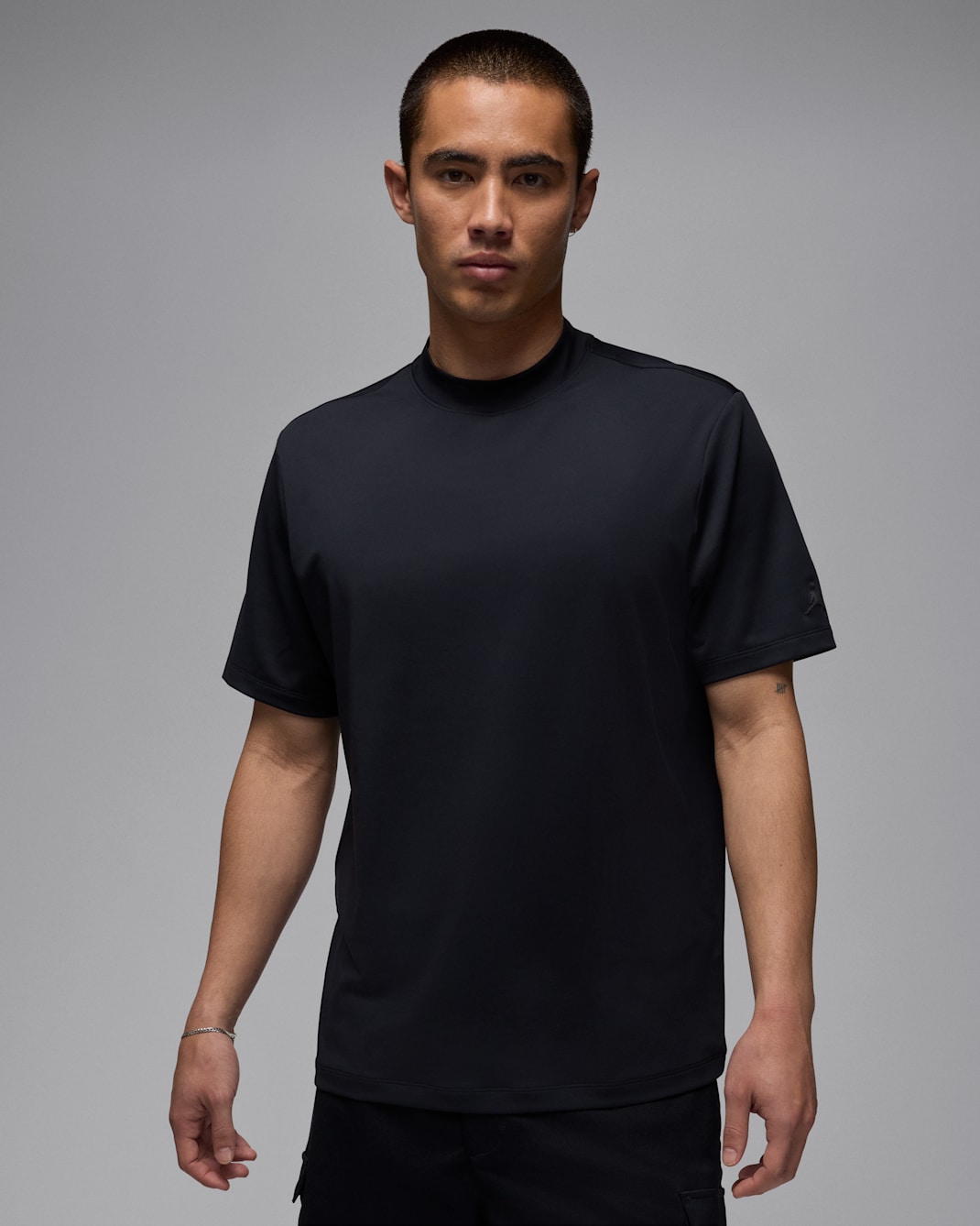ジョーダン スポーツ メンズ モックネック ゴルフ Tシャツ - ブラック/ブラック