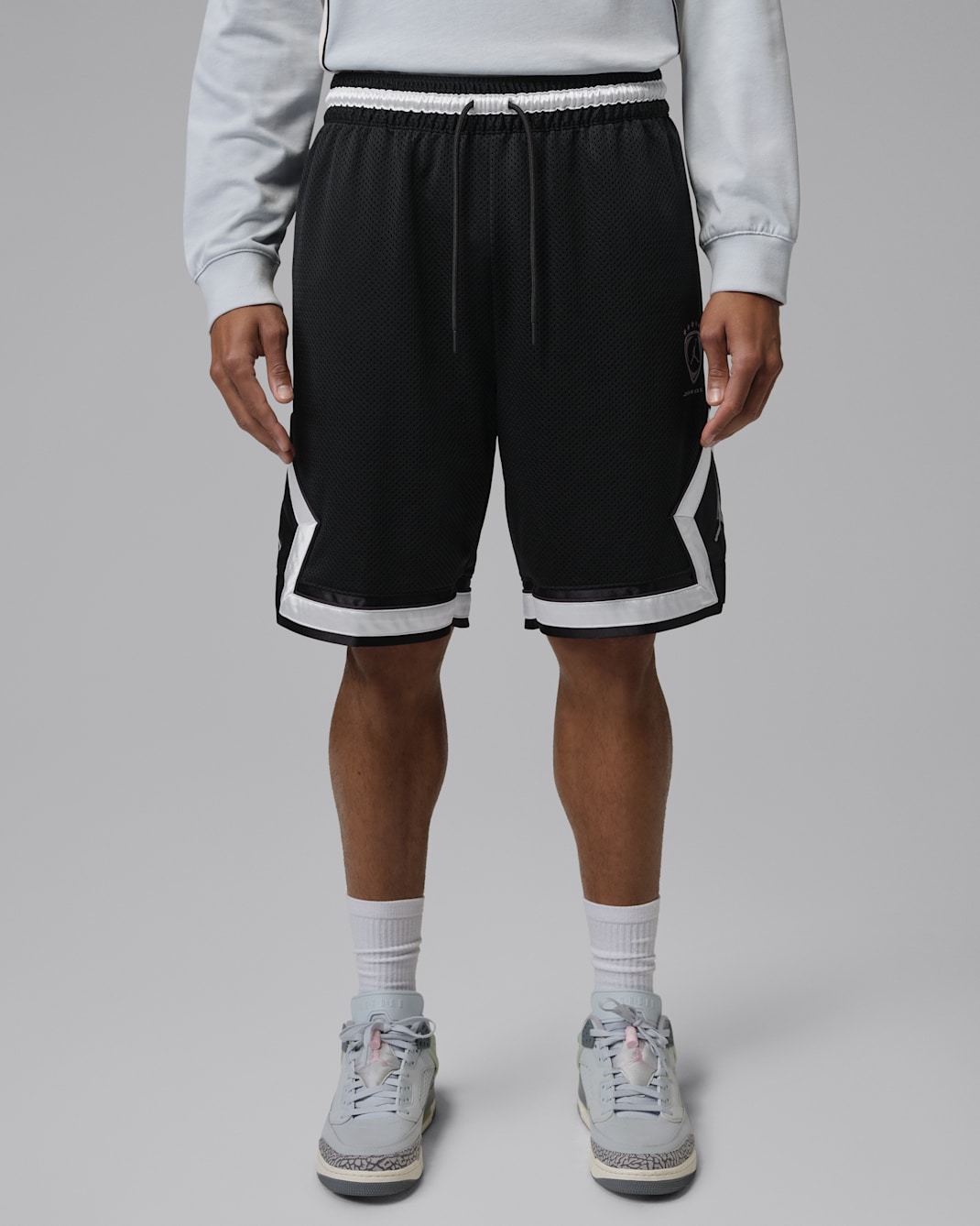 조던 브루클린 남성 다이아몬드 메쉬 쇼츠 - 블랙/메탈릭 실버