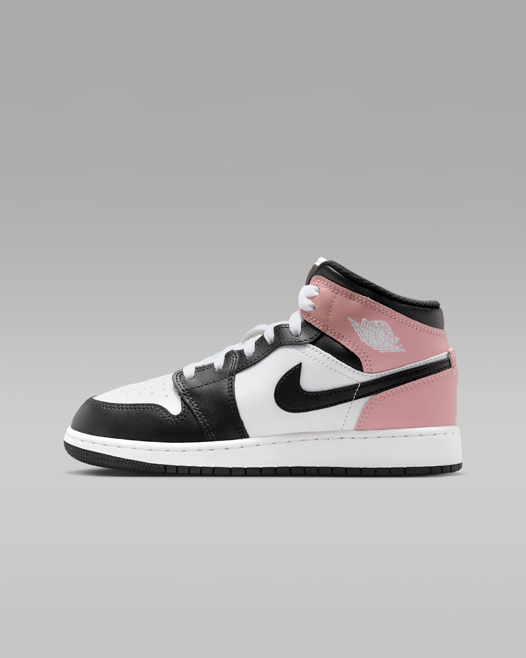Air Jordan 1 Mid Older Kids' Shoes - White/Rust Pink/Black